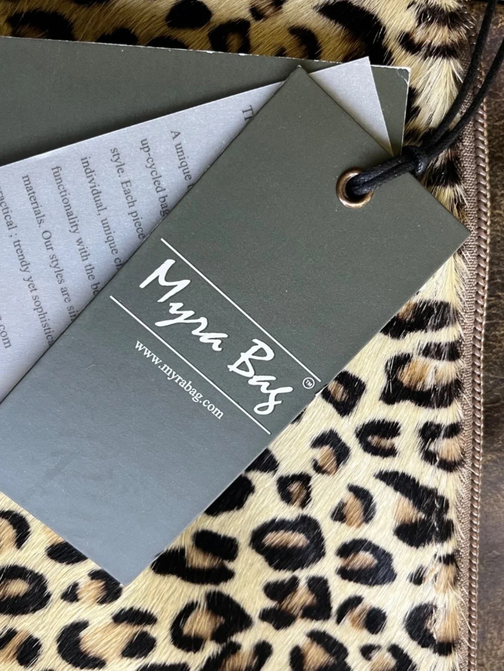 Myra Bag Feline Leather Leopard Print Hairon Crossbody Purse